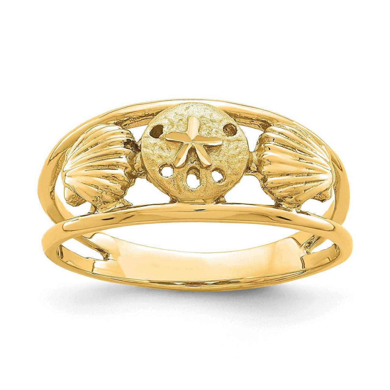 Sealife Ring 14k Gold Brushed & Polished D4726