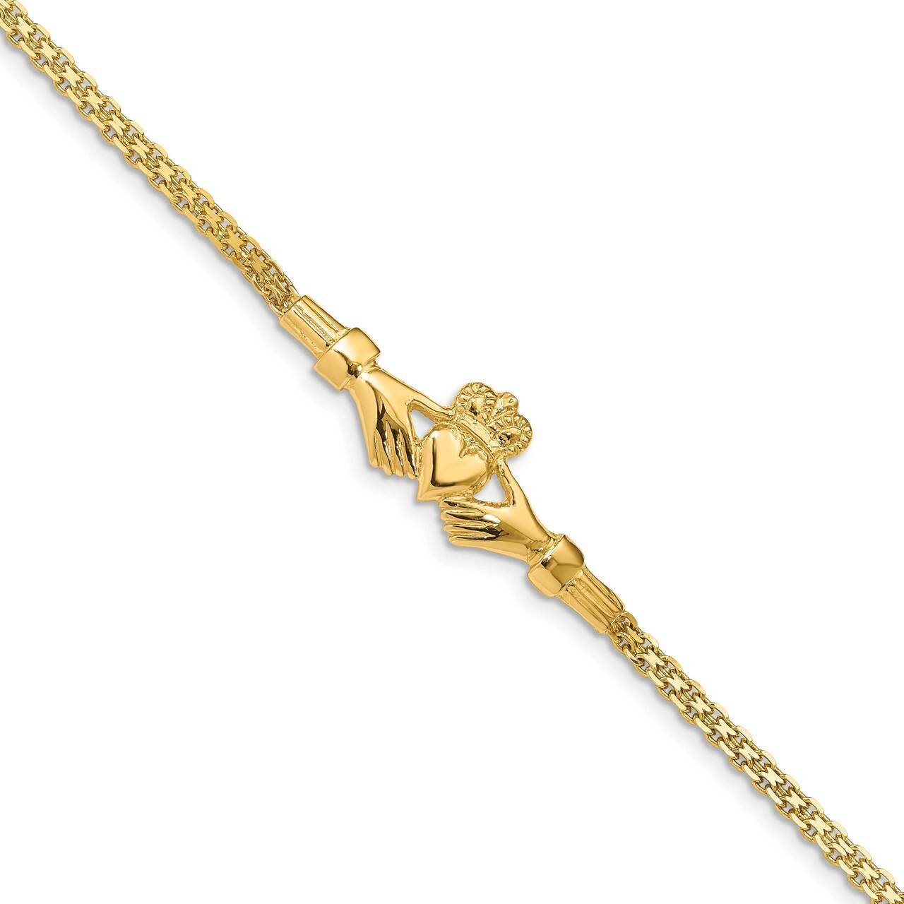 Claddagh Bracelet 14k Gold Polished FB1513-7