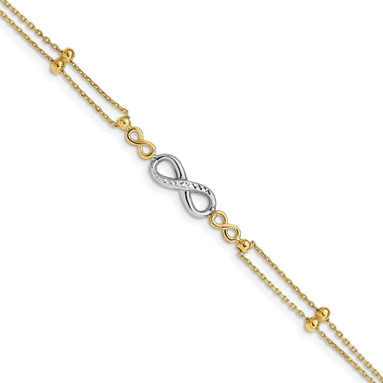Diamond-cut Multi-Strand Infinity Bracelet 14k Two-tone Gold Polished FB1542-7.5, MPN: FB1542-7.5, …