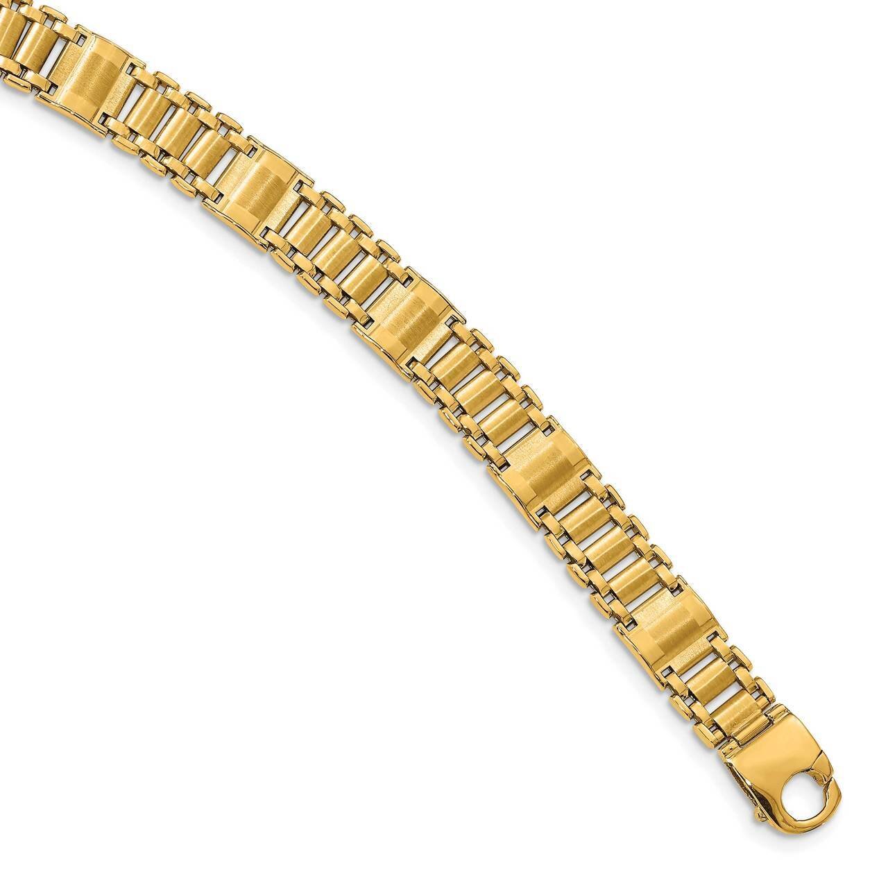 Men&#39;s Link Bracelet 14k Gold Satin &amp; Polished GB258-8.5