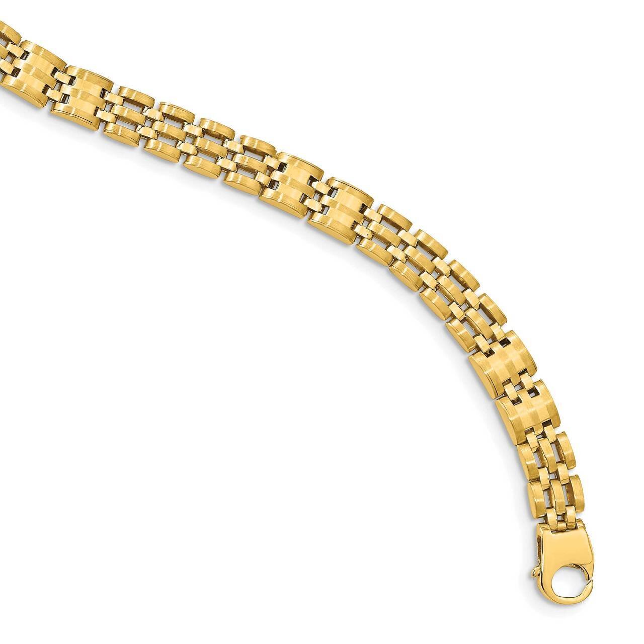 Men&#39;s Link Bracelet 14k Gold Satin &amp; Polished GB263-8.5, MPN: GB263-8.5, 886774196589