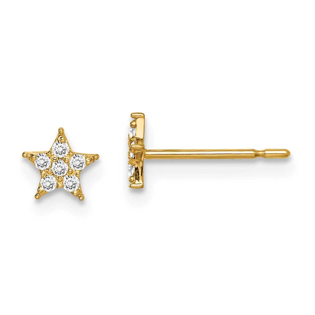 Star Earrings 14k Gold CZ Diamond GK1026 by Madi K, MPN: GK1026, 191101901249