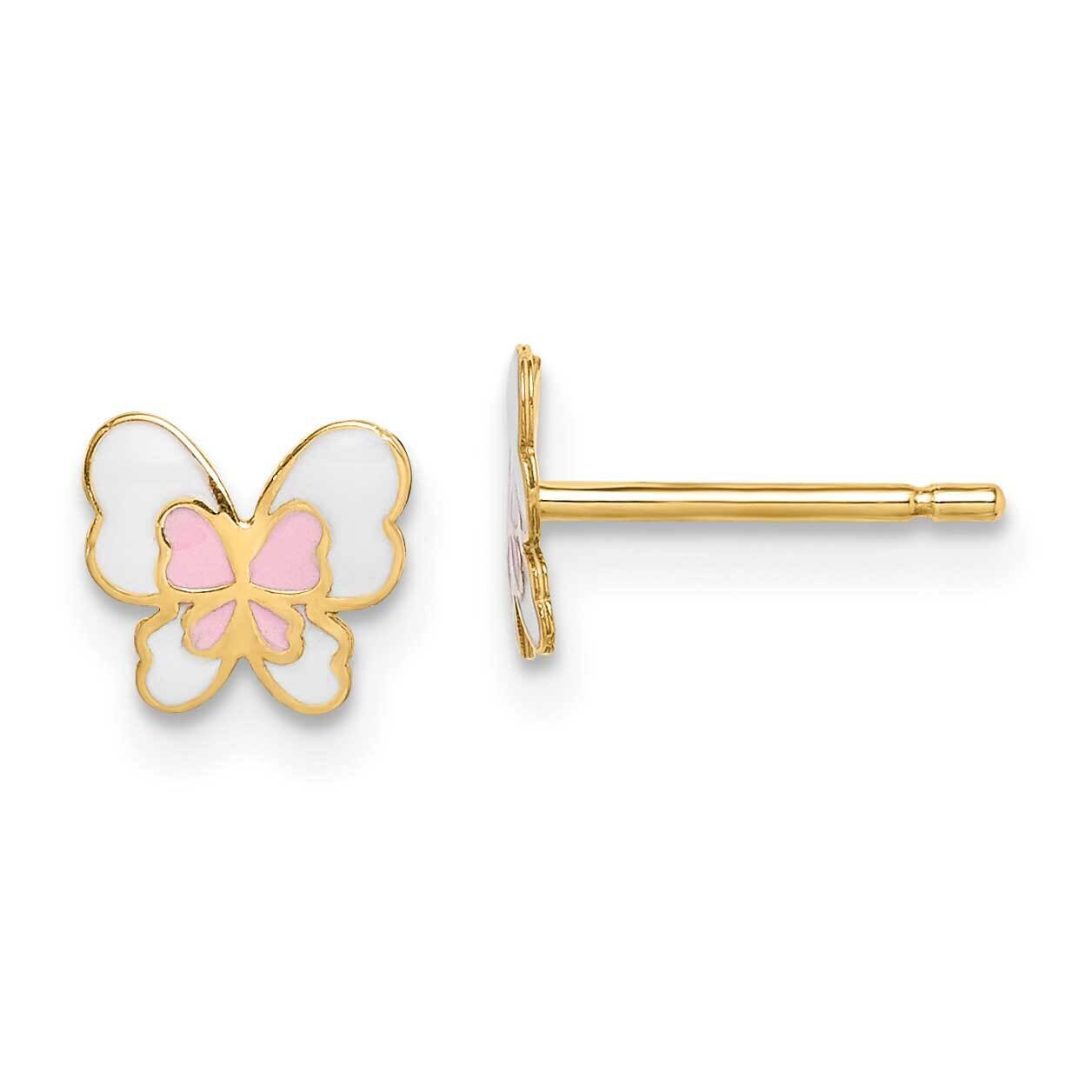 Enamel Butterfly Post Earrings 14k Gold GK1033 by Madi K, MPN: GK1033, 883957971575