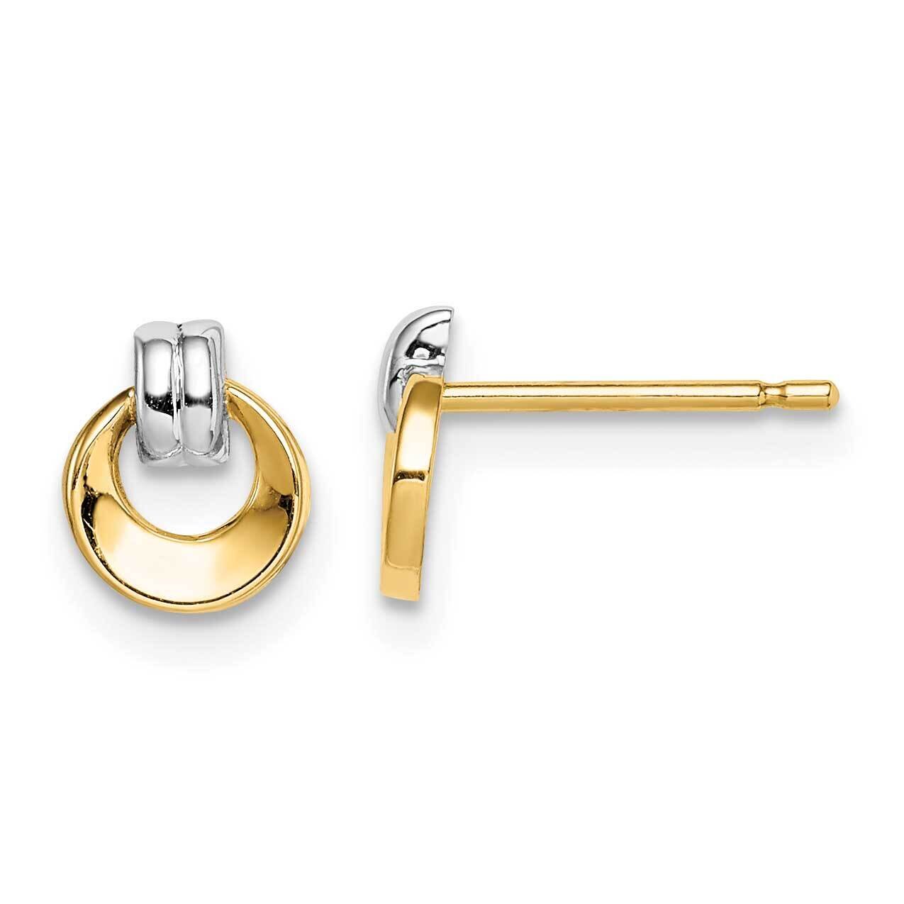 Circle Post Earrings 14k Gold Rhodium GK1062 by Madi K, MPN: GK1062, 191101902741
