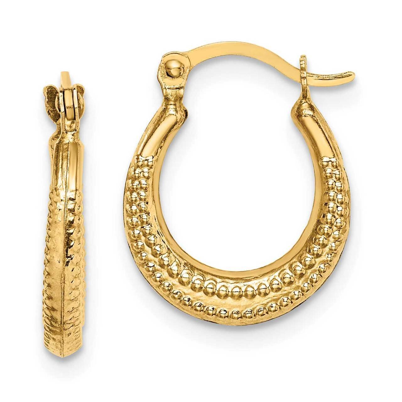 Textured Hoop Earrings 14k Gold GK1077 by Madi K, MPN: GK1077, 191101902796
