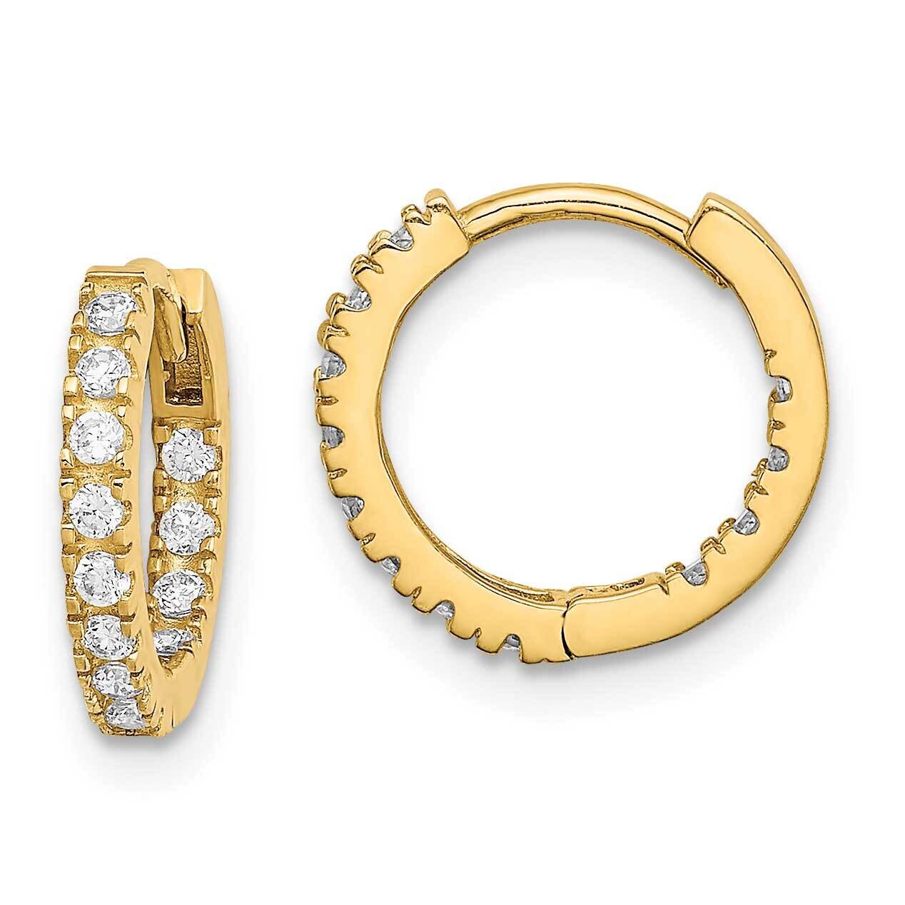 Hinged Hoop Earrings 14k Gold CZ Diamond GK1080 by Madi K, MPN: GK1080, 883957973456