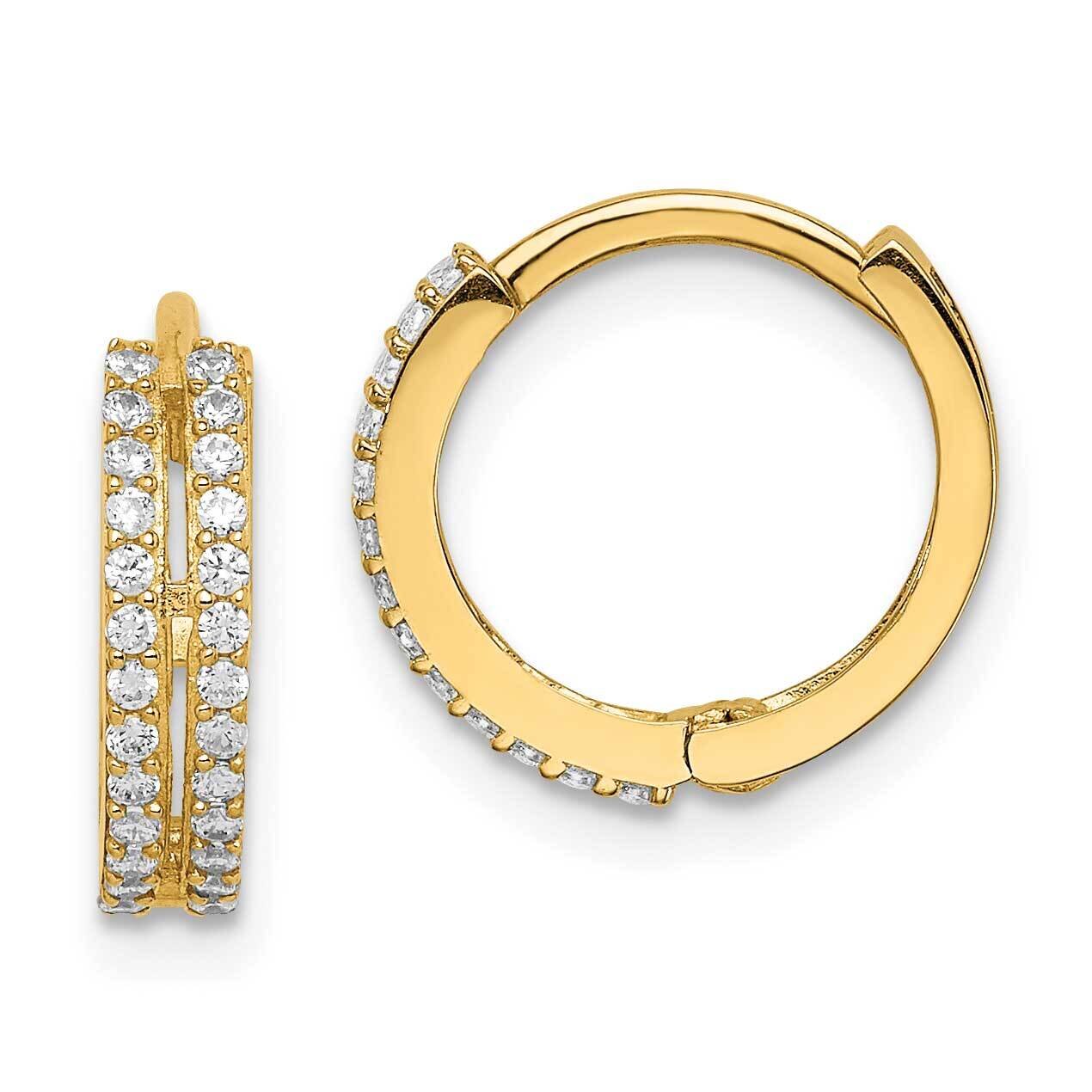 Hinged Hoop Earrings 14k Gold CZ Diamond GK1082 by Madi K, MPN: GK1082, 191101901522