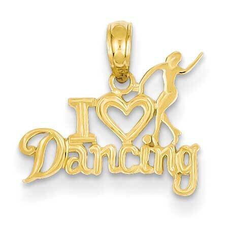 I Heart Dancing with Dancer Pendant 14k Gold K3497