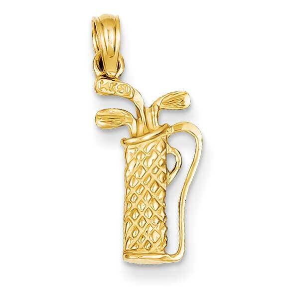 Golf Bag with Clubs Pendant 14k Gold K3549, MPN: K3549, 637218047253