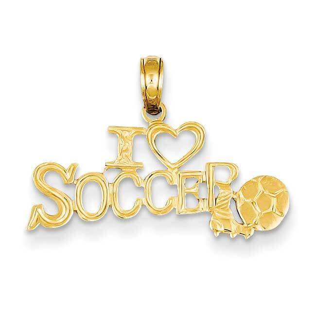 I Heart Soccer with Soccer Ball Pendant 14k Gold K3578, MPN: K3578, 637218019120