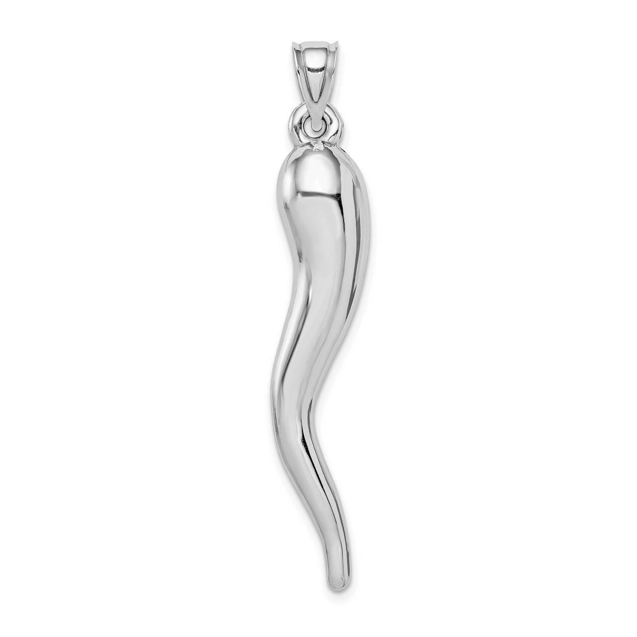 Hollow Italian Horn Pendant 14k White Gold K6386, MPN: K6386, 886774011943
