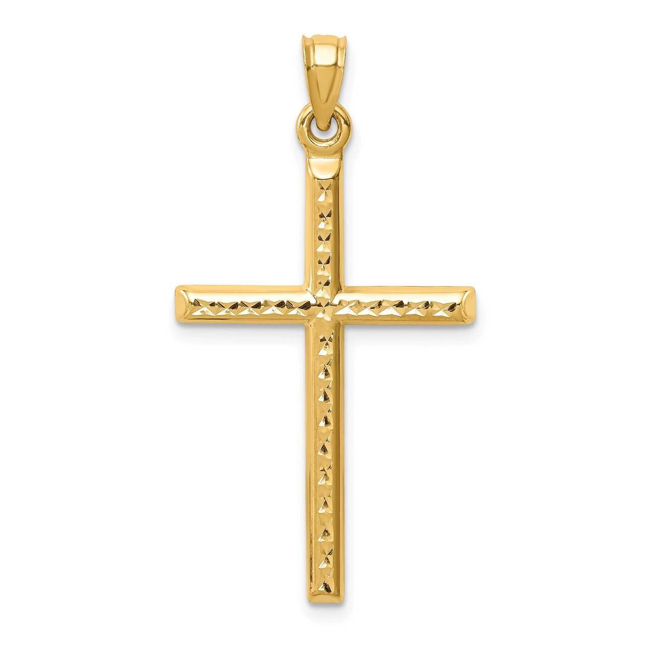 Diamond-cut Cross Pendant 14k Gold Hollow K6394, MPN: K6394, 883957920641