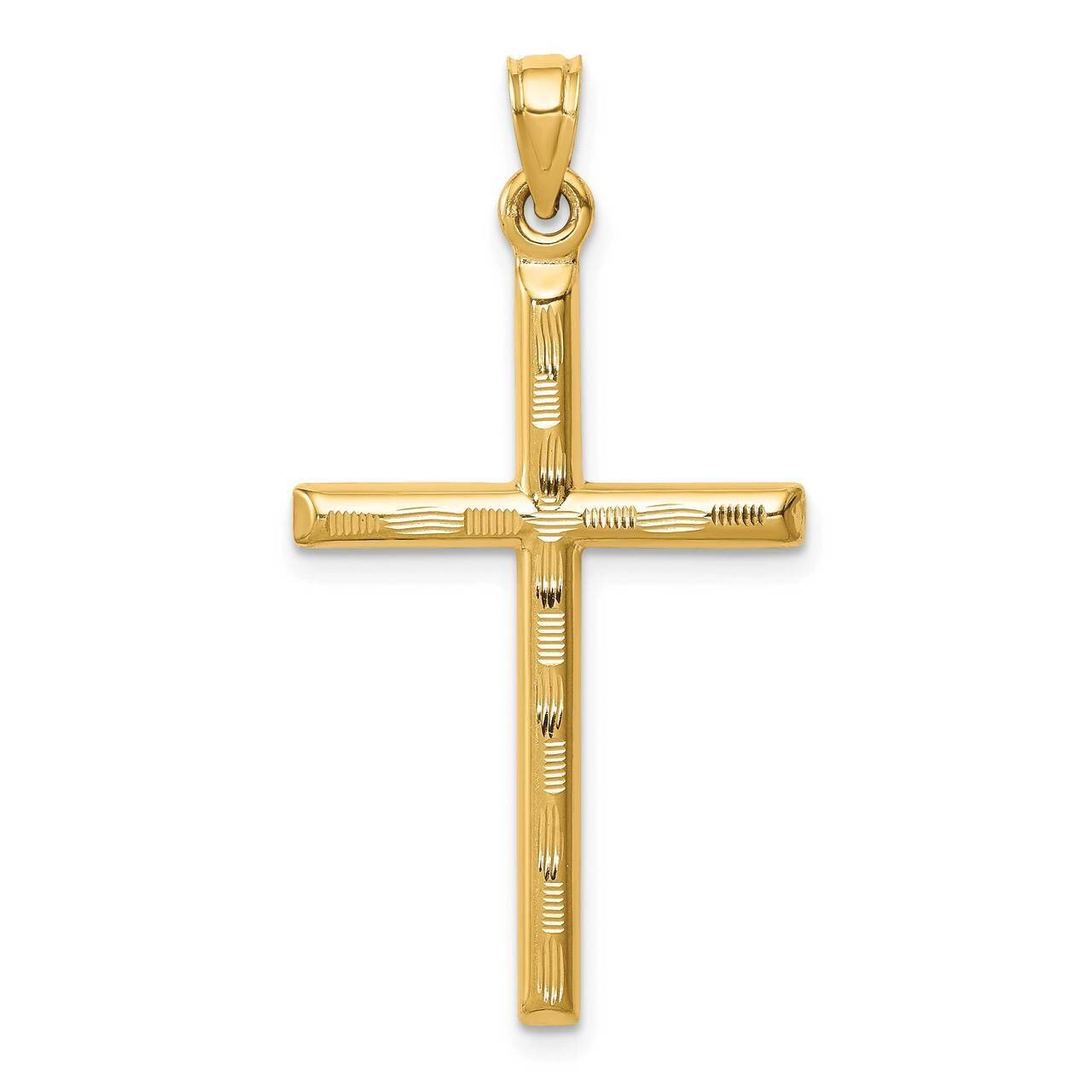 Diamond-cut Cross Pendant 14k Gold Hollow K6395, MPN: K6395, 883957955230