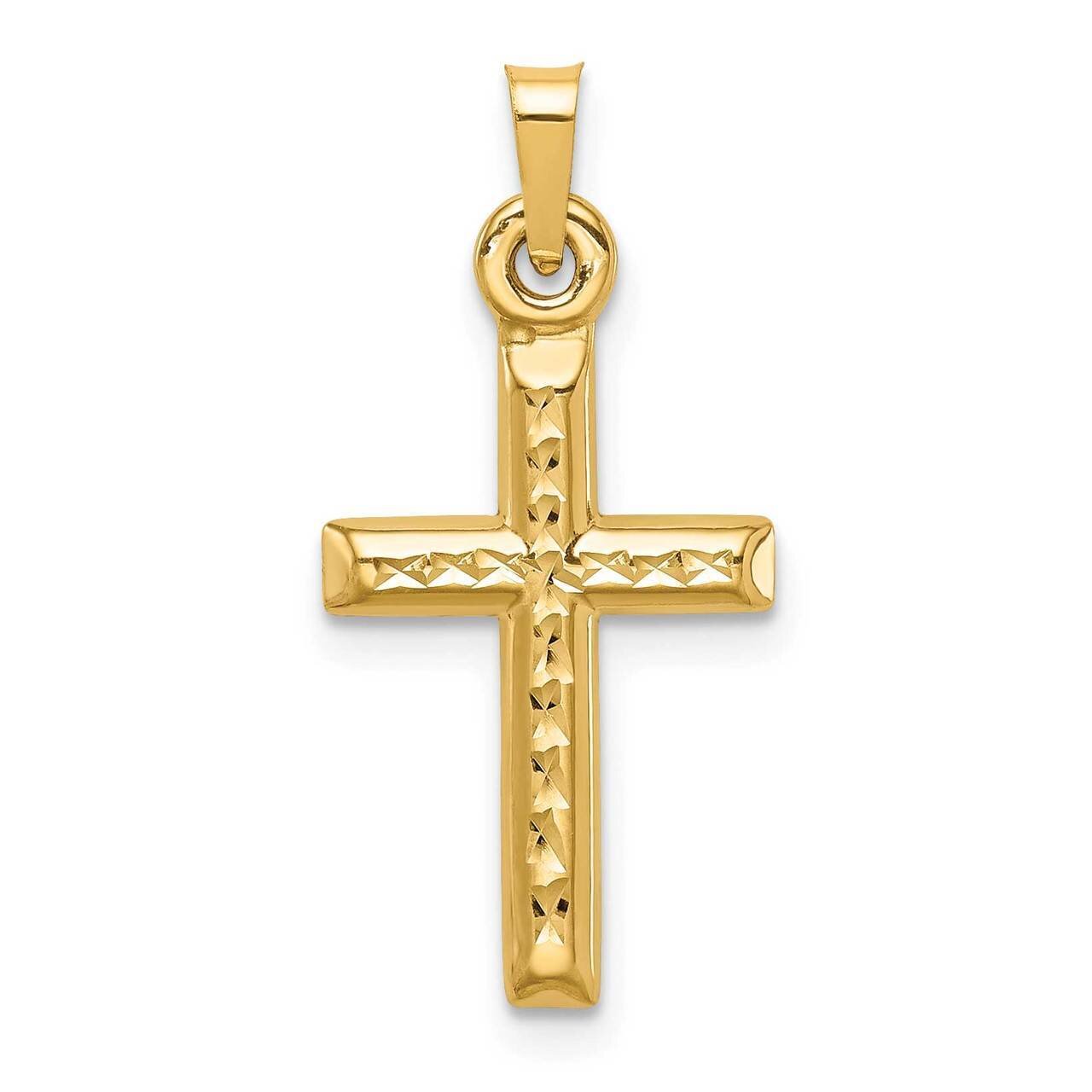 Diamond-cut Cross Pendant 14k Gold Hollow K6398, MPN: K6398, 883957988221
