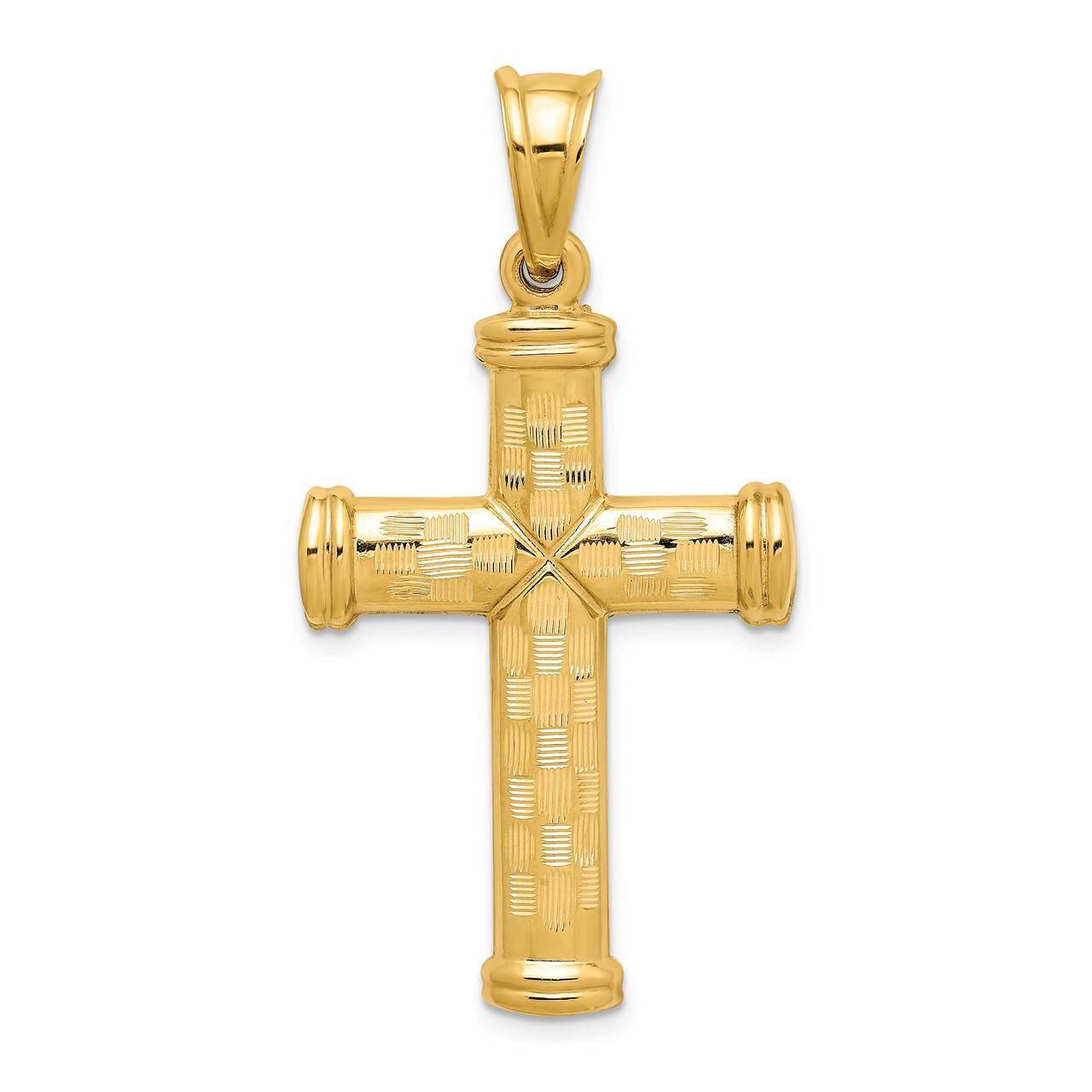 Diamond-cut Cross Pendant 14k Gold Hollow K6399, MPN: K6399, 886774081144