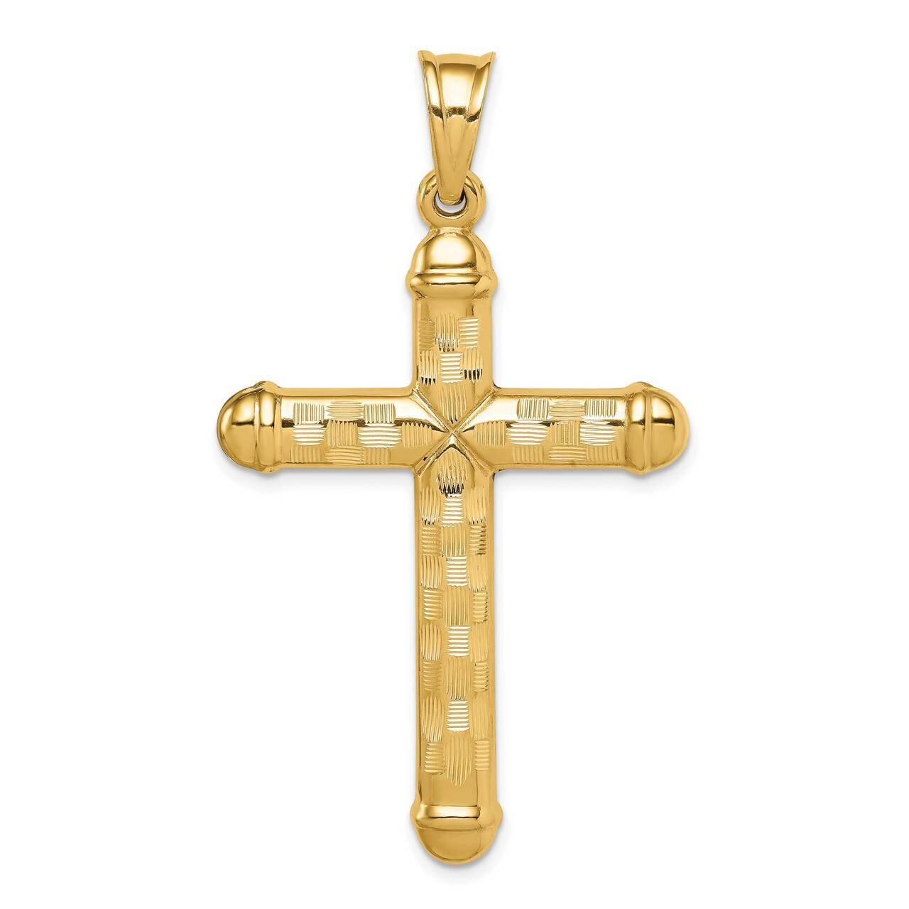 Diamond-cut Cross Pendant 14k Gold Hollow K6400, MPN: K6400, 883957936963