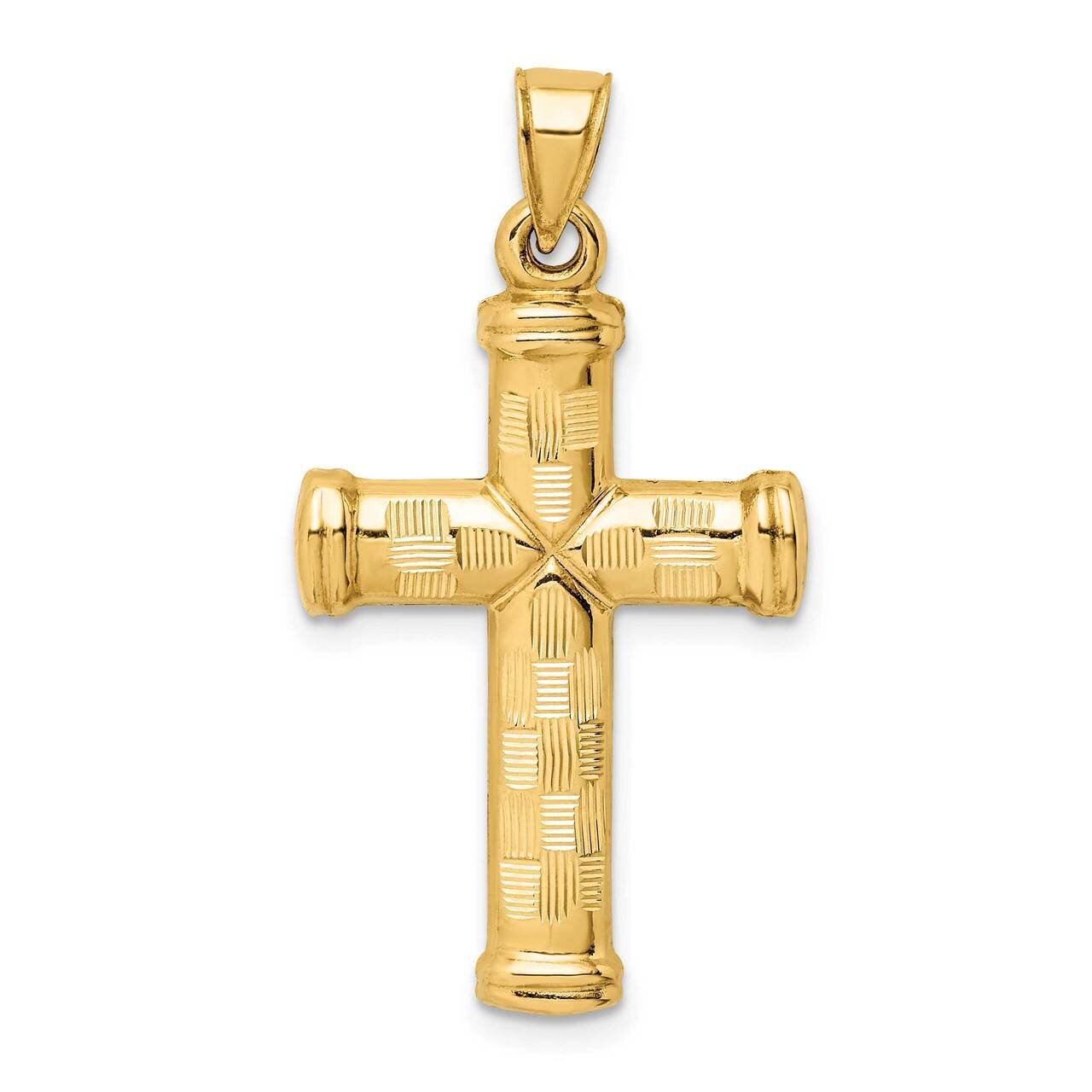Diamond-cut Cross Pendant 14k Gold Hollow K6401, MPN: K6401, 886774074818