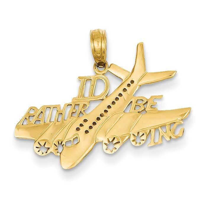 I&#39;d Rather Be Flying Pendant 14k Gold K894