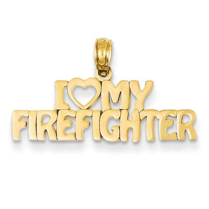 I Love My Firefighter Pendant 14k Gold K924, MPN: K924, 637218023547
