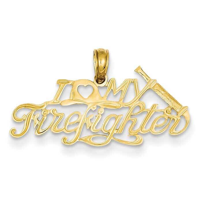 I Love My Firefighter Pendant 14k Gold K925, MPN: K925, 637218030002