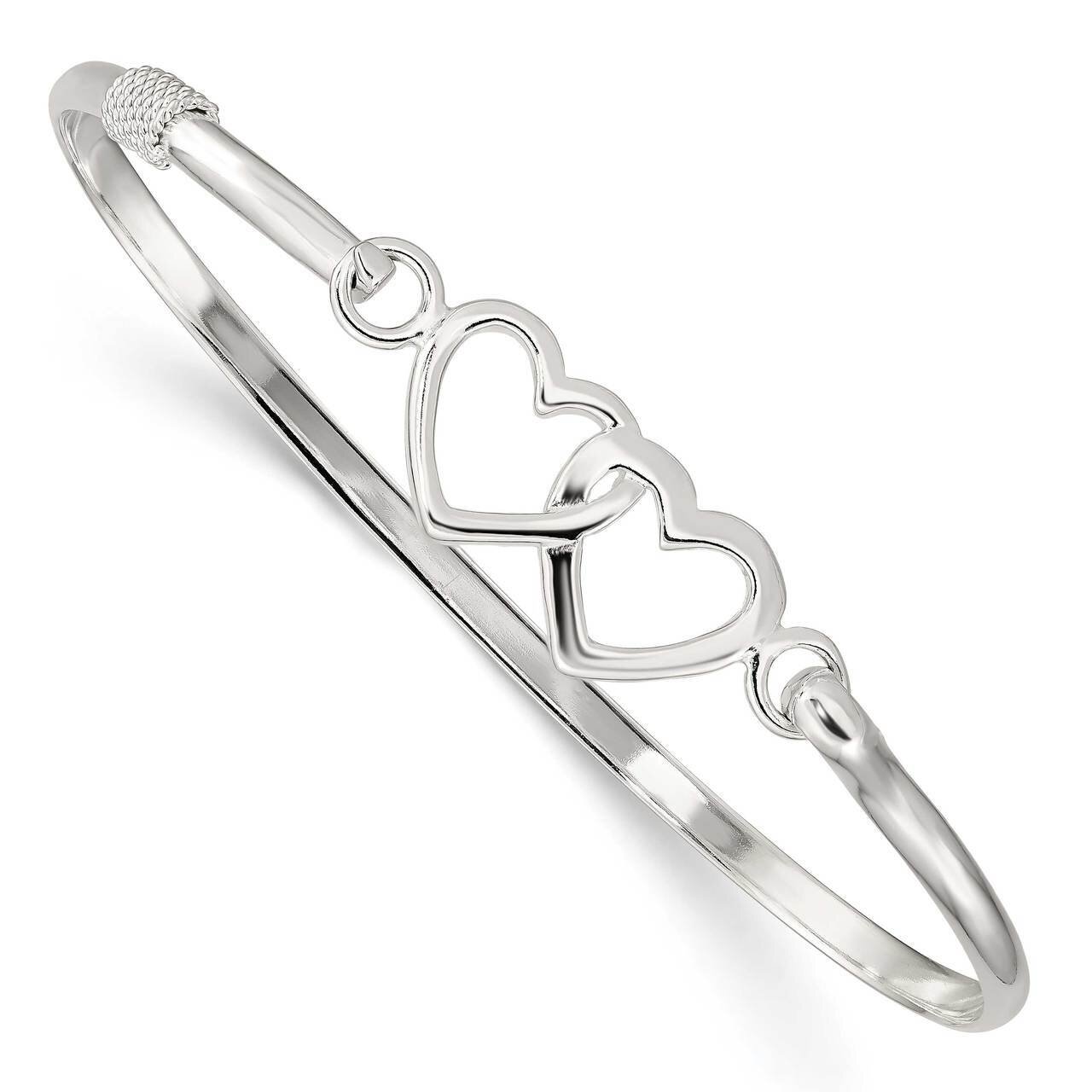 Heart Bangle Sterling Silver Polished QB1234, MPN: QB1234, 886774117096