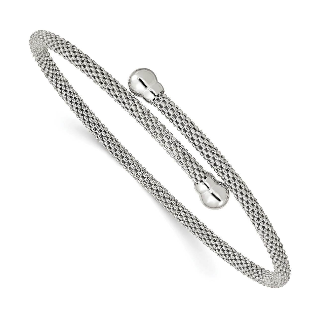 Flexible Bangle Sterling Silver Textured QB1253, MPN: QB1253, 886774102627