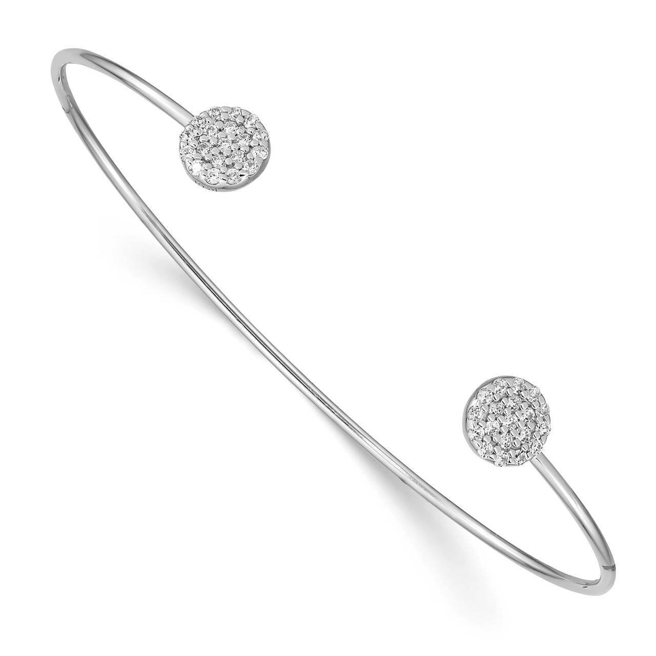 Bangle Sterling Silver Rhodium Plated CZ Diamond QB1268, MPN: QB1268, 886774056524