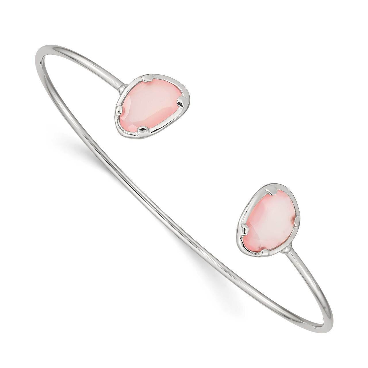 Pink Chalcedony Bangle Sterling Silver QB1294