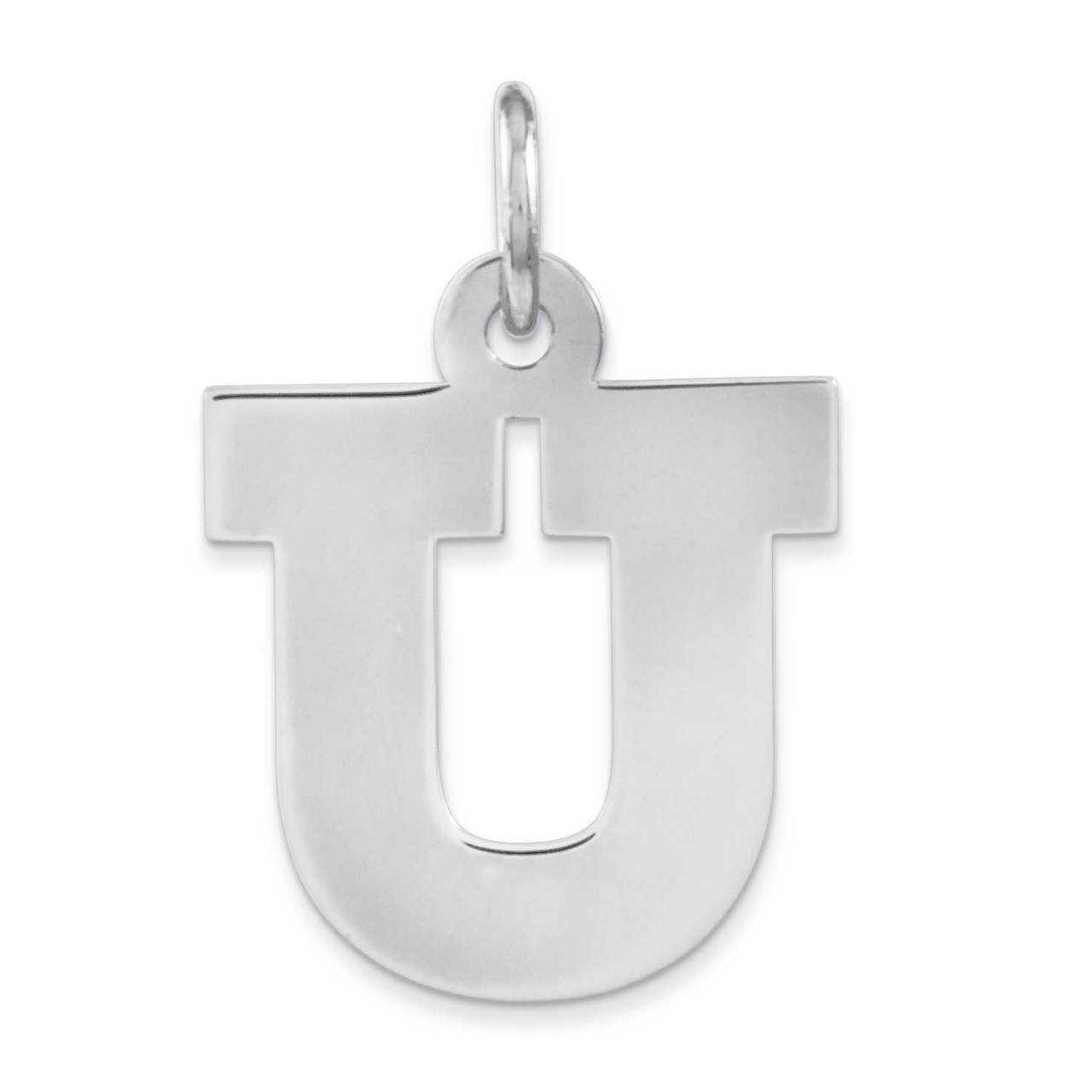 Medium Block Initial U Charm Sterling Silver Rhodium-plated QC5095U, MPN: QC5095U, 883957731766