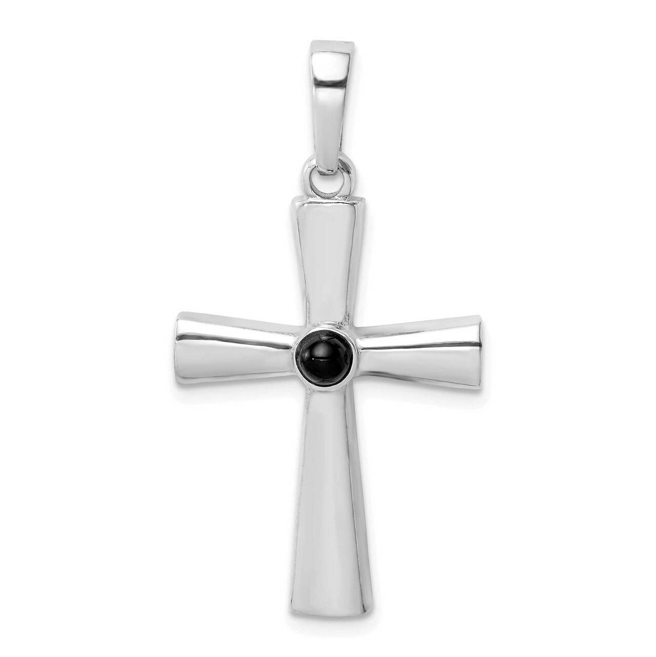 Onyx Cross Pendant Sterling Silver Rhodium-plated QC9373, MPN: QC9373, 883957953250