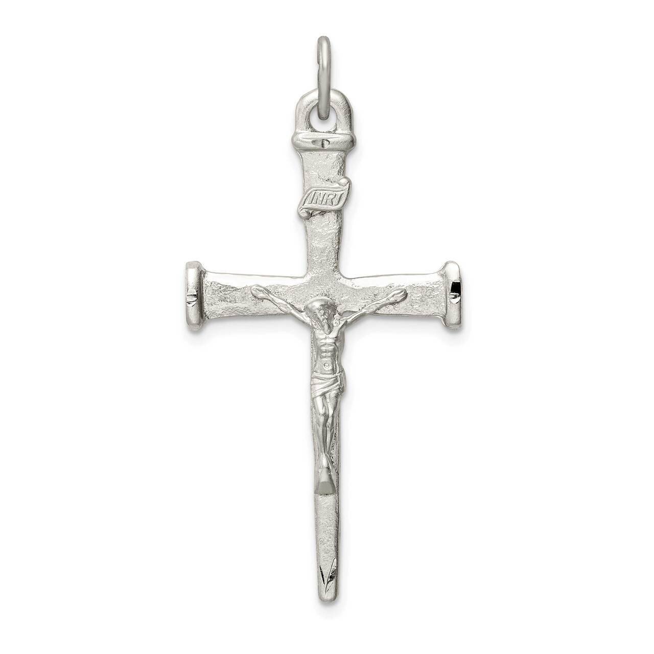 Crucifix Cross Pendant Sterling Silver Textured QC9404, MPN: QC9404, 883957826288