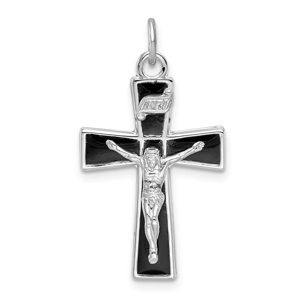 Enamel Crucifix Pendant Sterling Silver Rhodium-plated QC9405, MPN: QC9405, 883957964911
