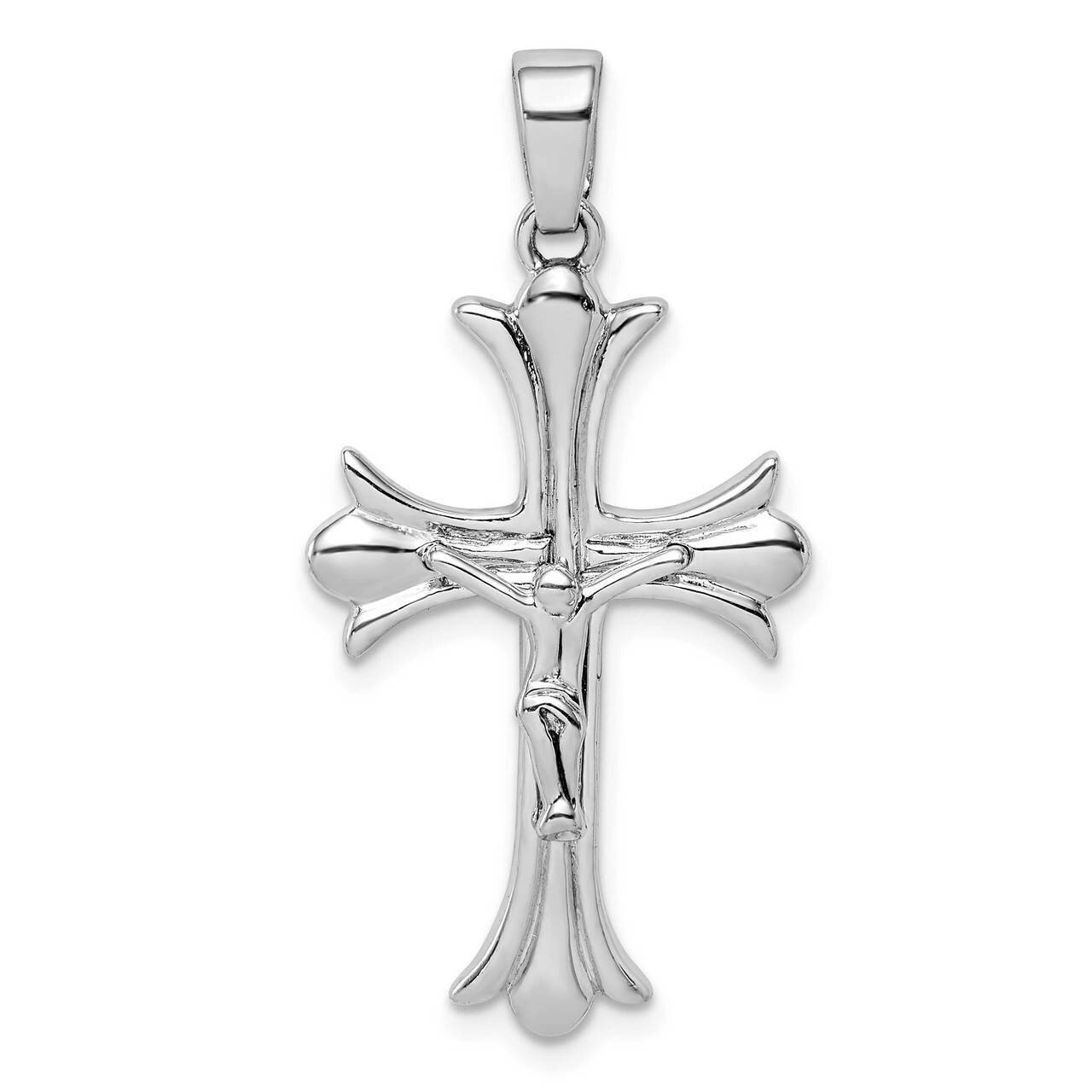Crucifix Pendant Sterling Silver Rhodium Plated QC9408