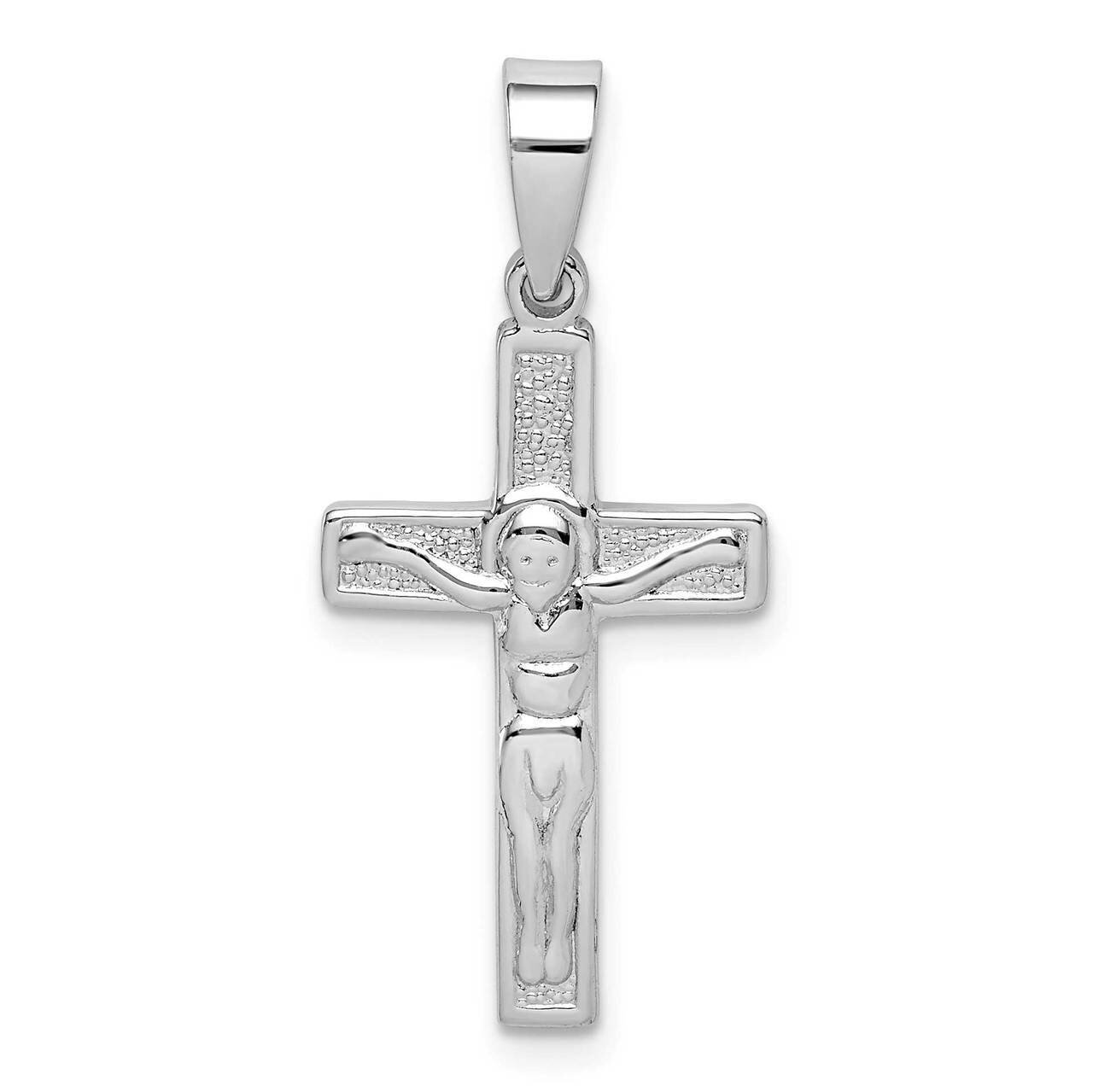 Polished Crucifix Pendant Sterling Silver Rhodium-plated QC9409
