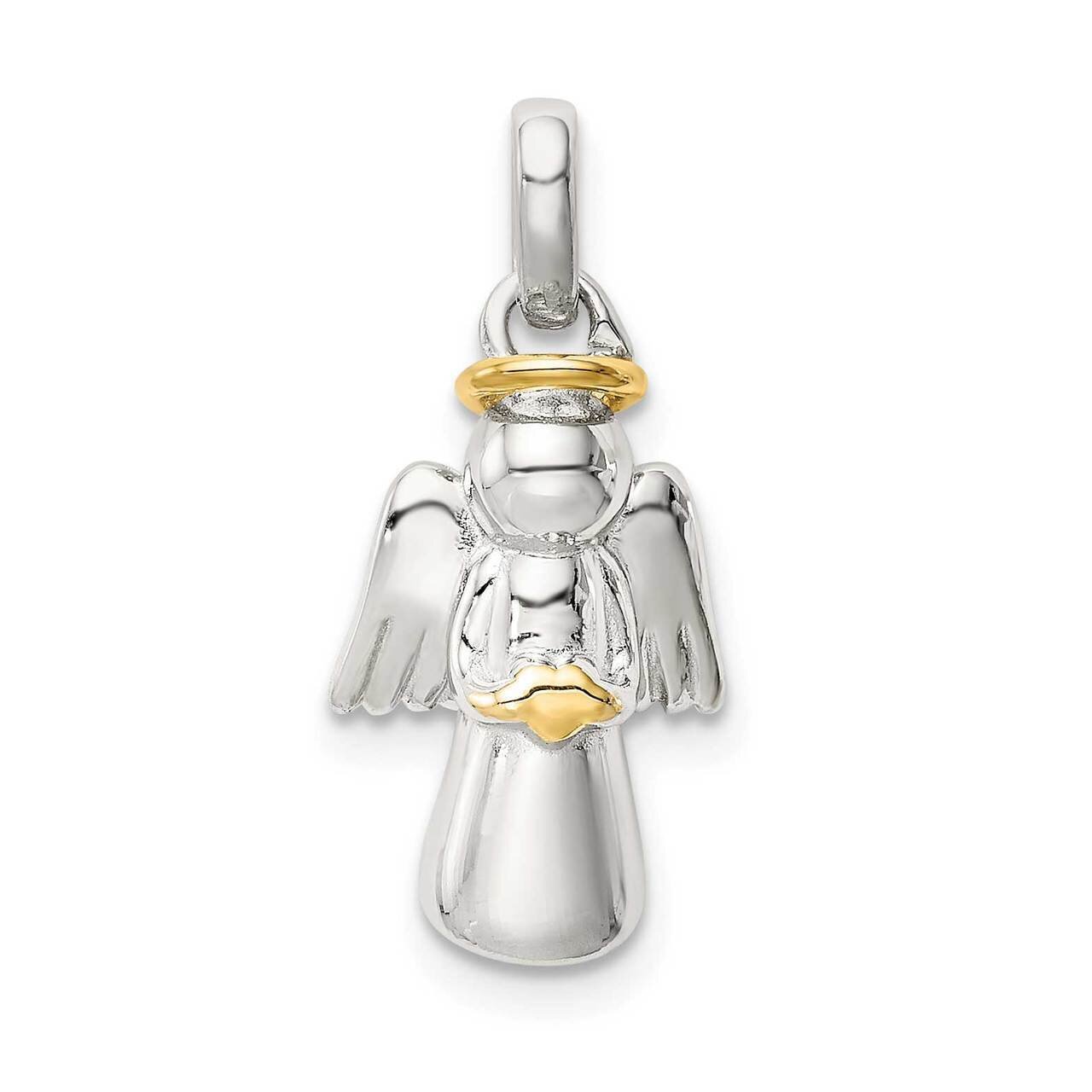 Polished Angel Pendant Sterling Silver Gold-plated QC9429, MPN: QC9429, 886774006413