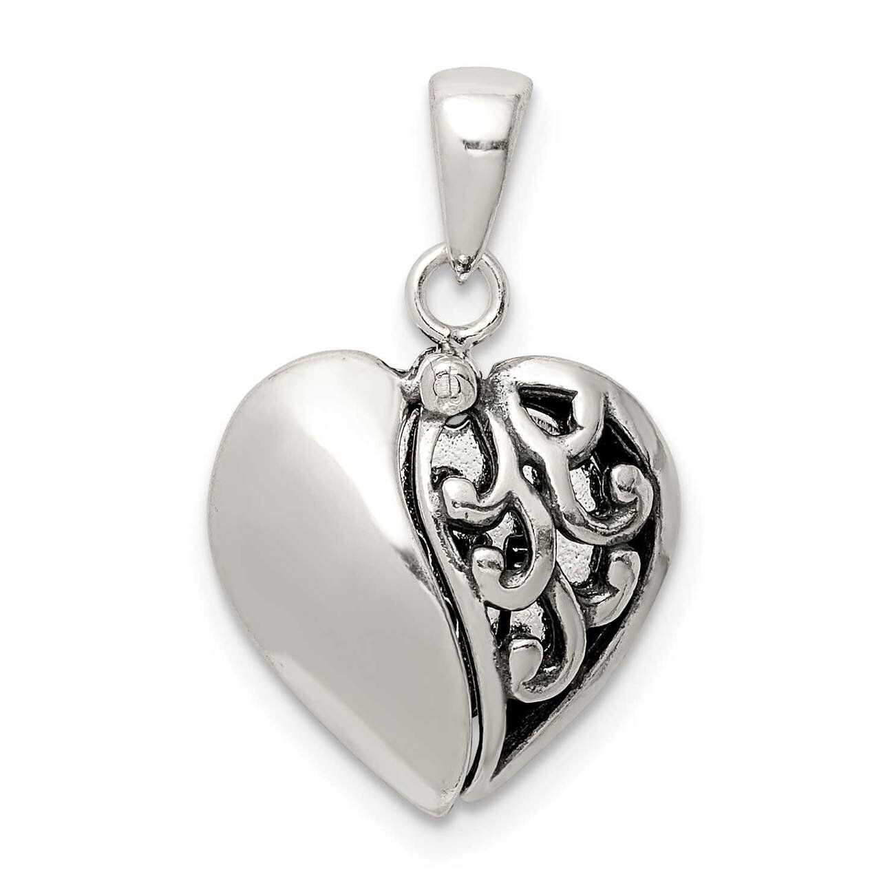 Moveable Heart Pendant Sterling Silver Antiqued QC9463, MPN: QC9463, 886774121635