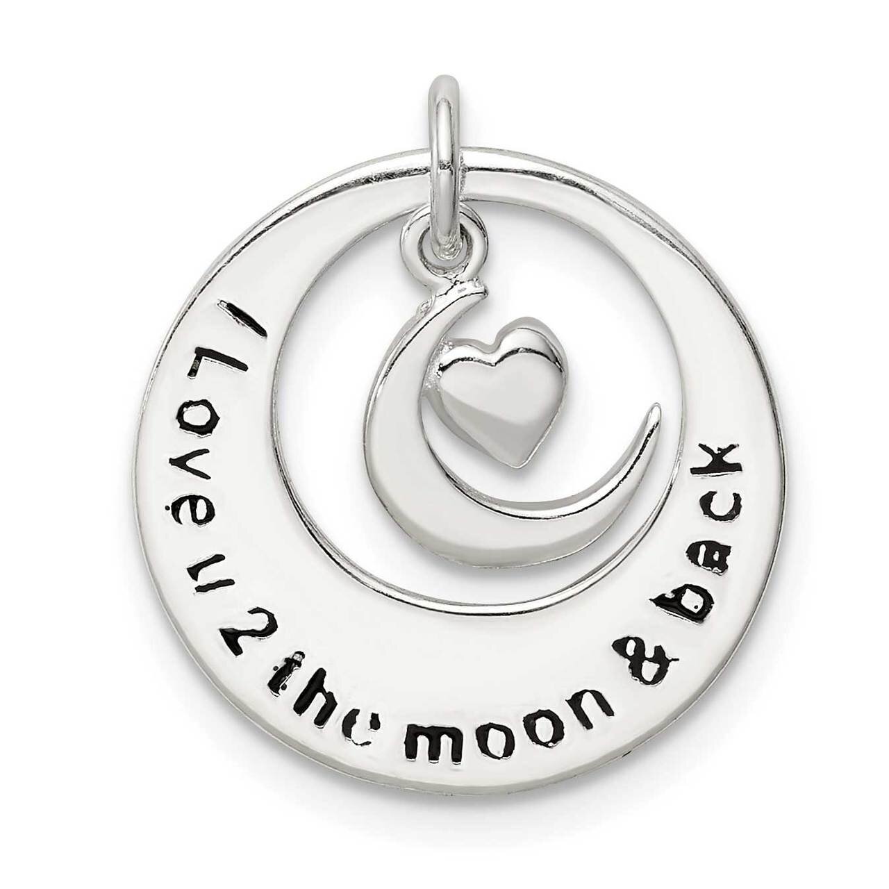 Enamel I LOVE YOU TO THE MOON AND BACK Pendant Sterling Silver QC9465, MPN: QC9465, 886774113654