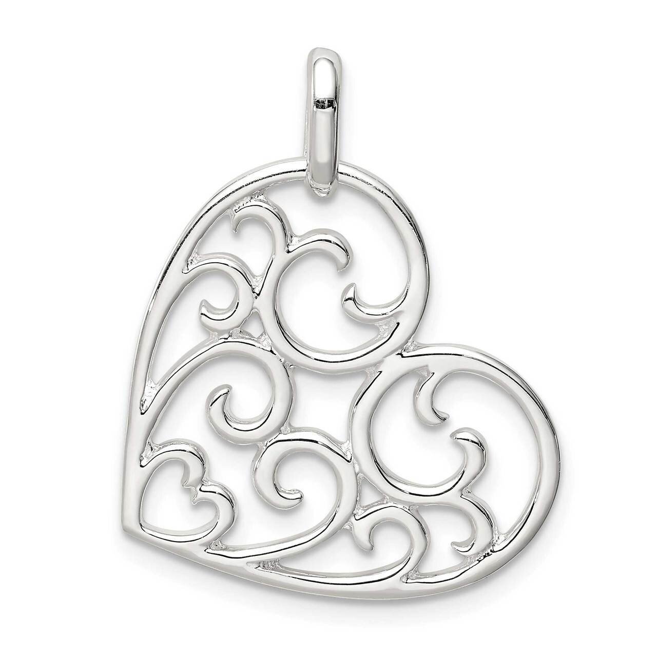 Filigree Heart Pendant Sterling Silver QC9469, MPN: QC9469, 886774034836