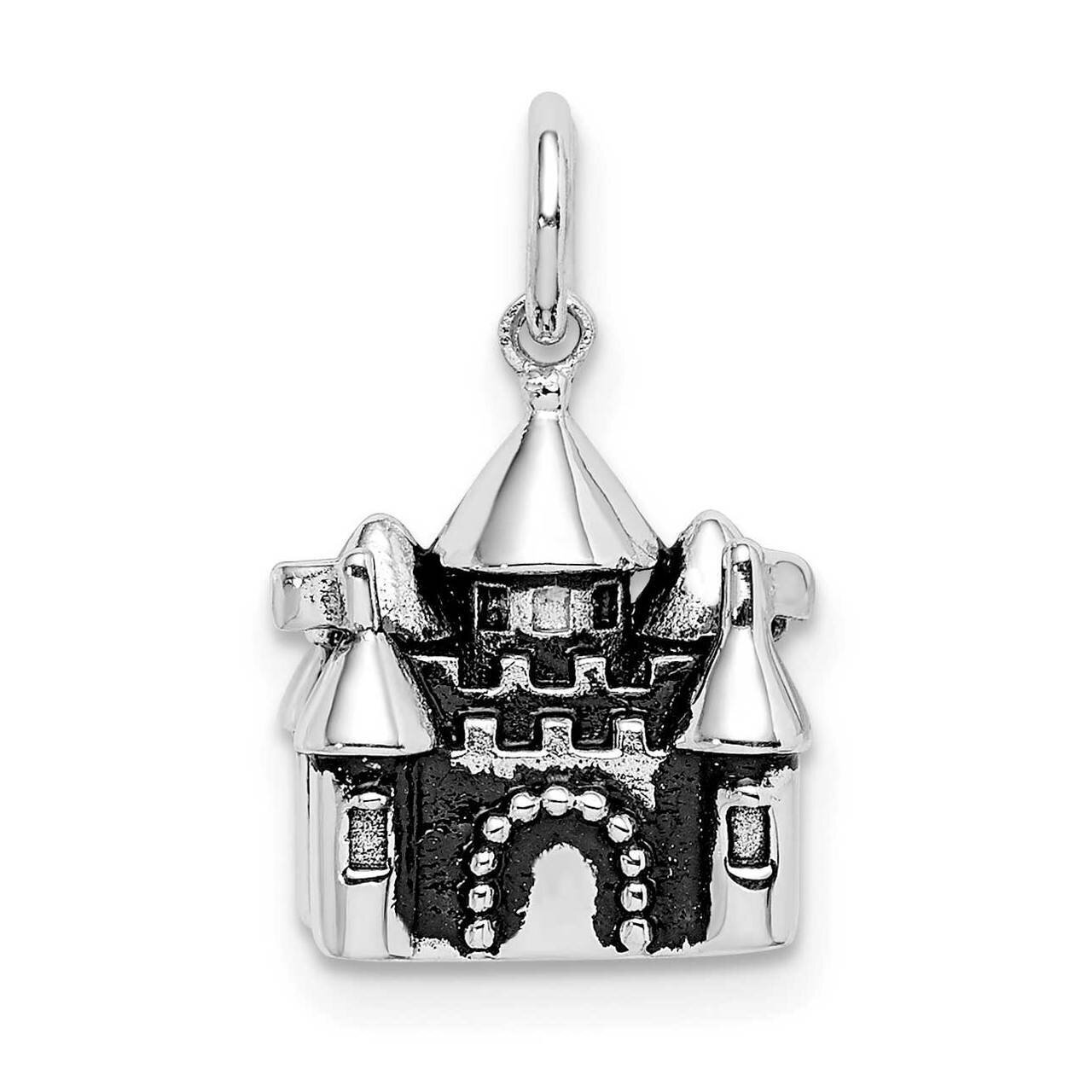 Antiqued Castle Pendant Sterling Silver Rhodium-plated QC9514, MPN: QC9514, 886774035291