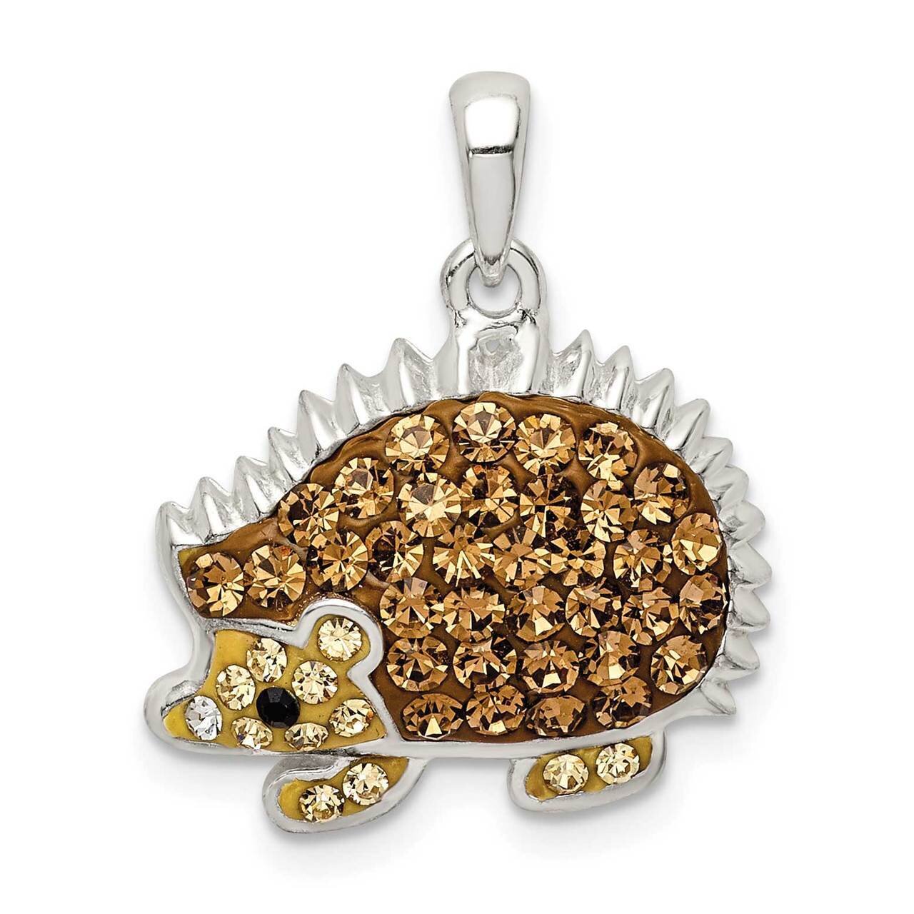Brown Preciosa Crystal Hedgehog Pendant Sterling Silver QC9520, MPN: QC9520,