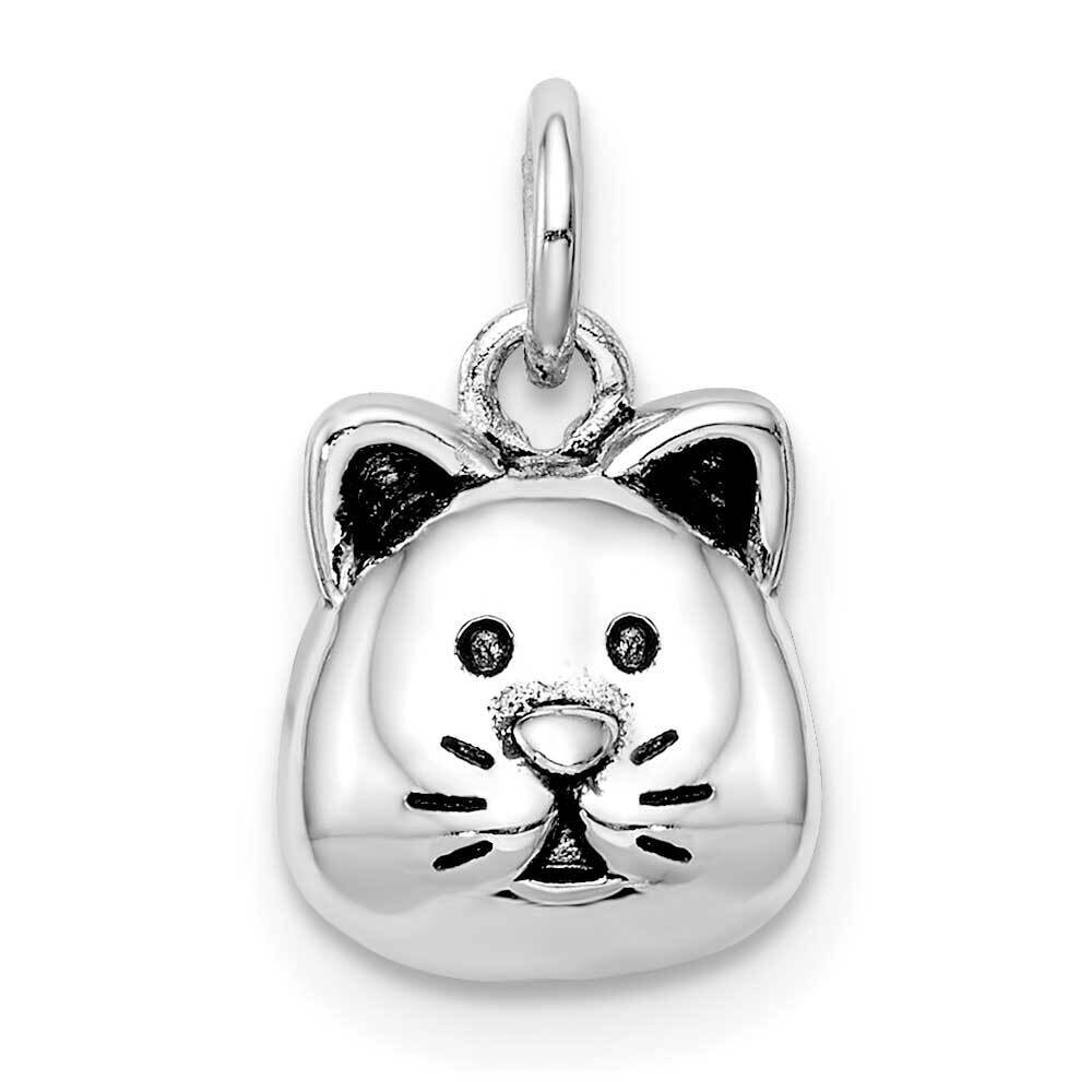 Antiqued Cat Head Pendant Sterling Silver Rhodium-plated QC9521, MPN: QC9521, 886774080819