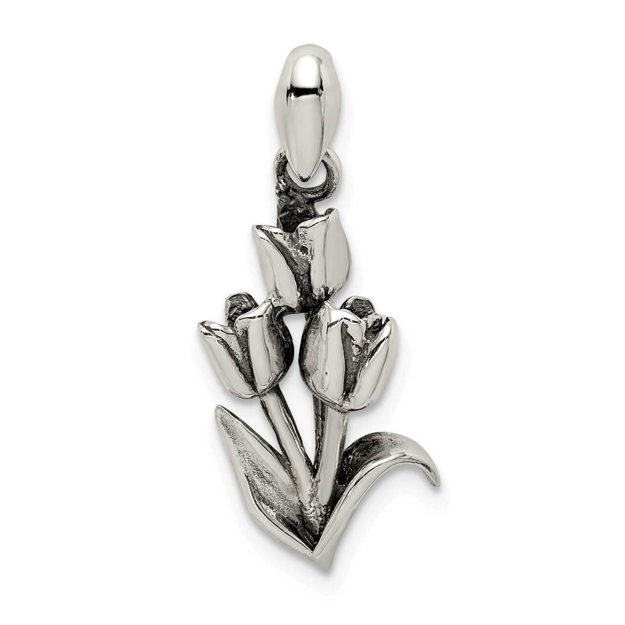 Tulip Pendant Sterling Silver Antiqued QC9532, MPN: QC9532,
