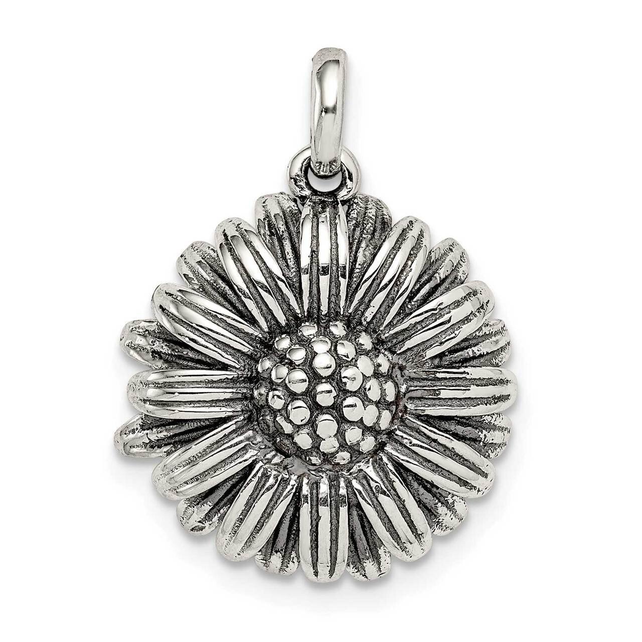 Sunflower Pendant Sterling Silver Antiqued QC9534, MPN: QC9534,