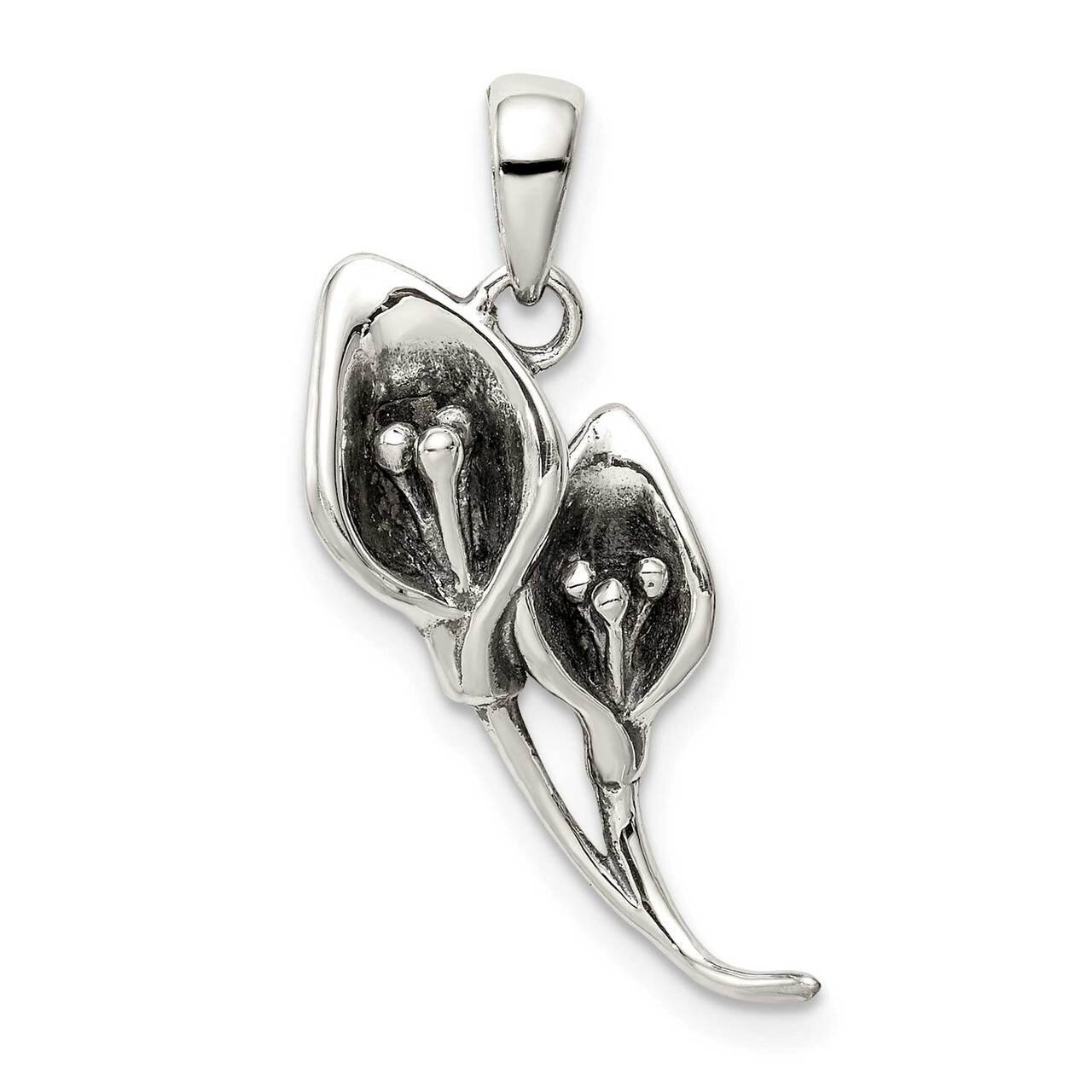 Calla Lily Pendant Sterling Silver Antiqued QC9535, MPN: QC9535,