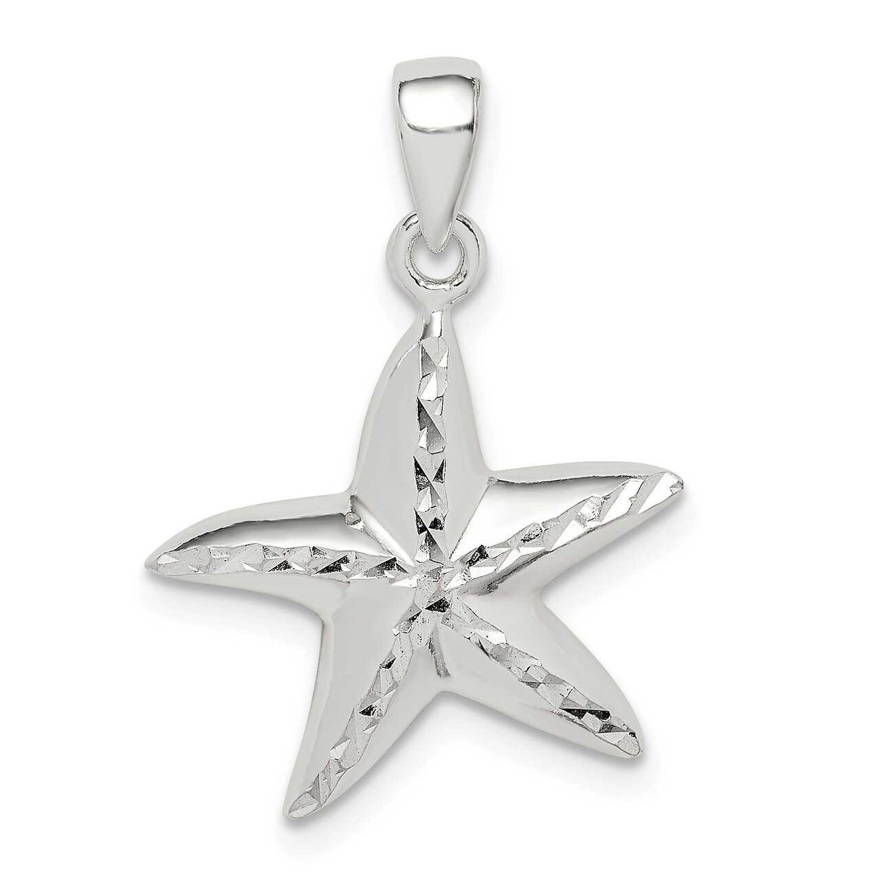 Star Fish Pendant Sterling Silver Diamond Cut QC9574