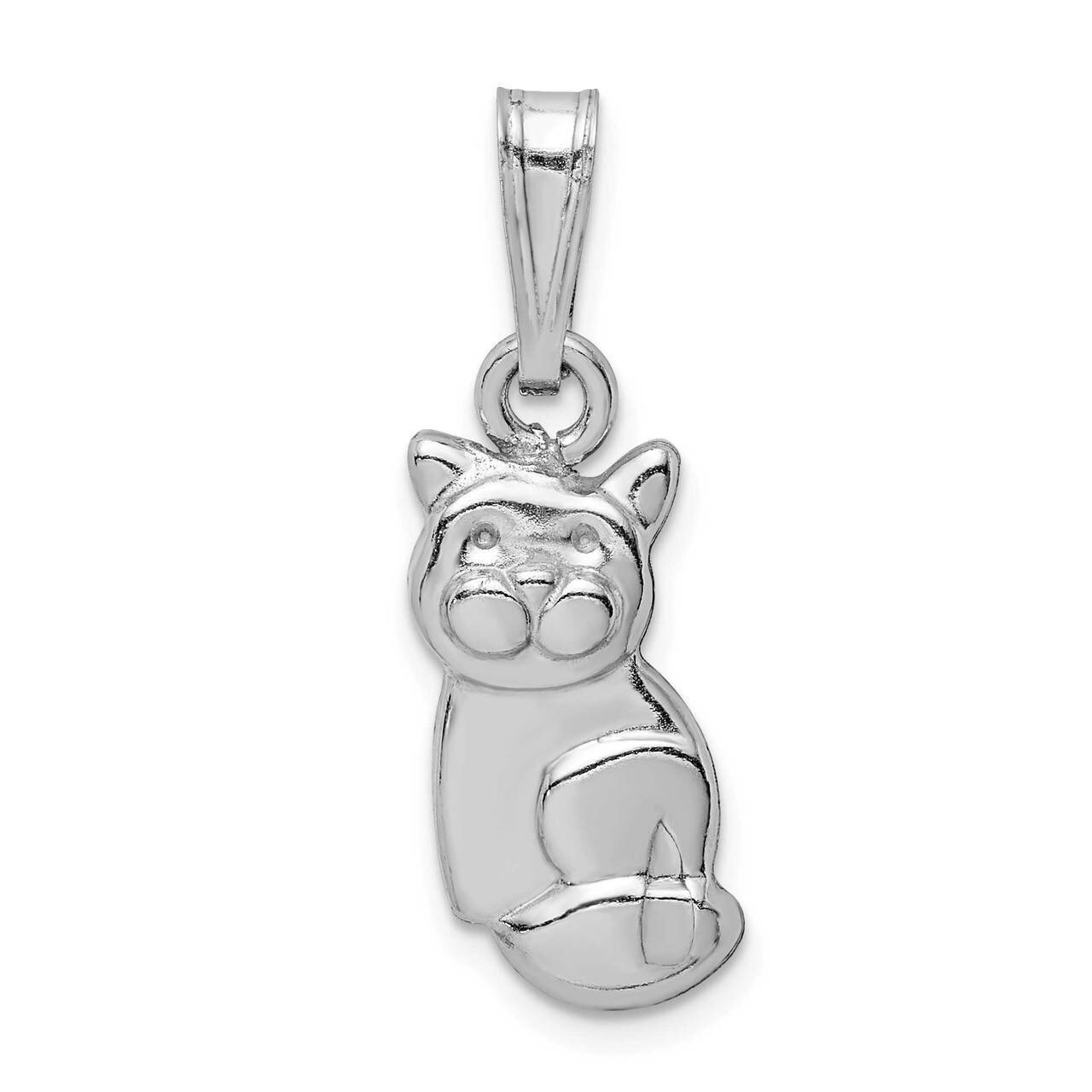 Polished Cat Pendant Sterling Silver Rhodium-plated QC9619, MPN: QC9619, 886774112893