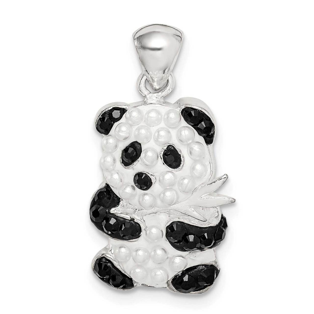 Imitation Pearl &amp; Preciosa Crystal Panda Pendant Sterling Silver QC9623, MPN: QC9623,
