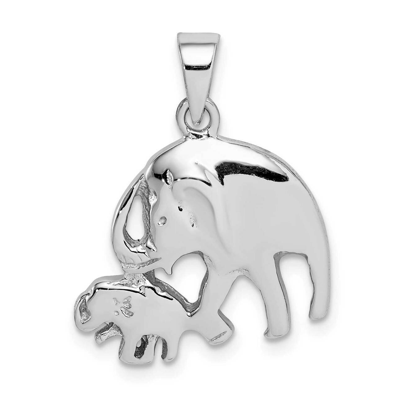 Elephants Pendant Sterling Silver Rhodium-plated QC9625