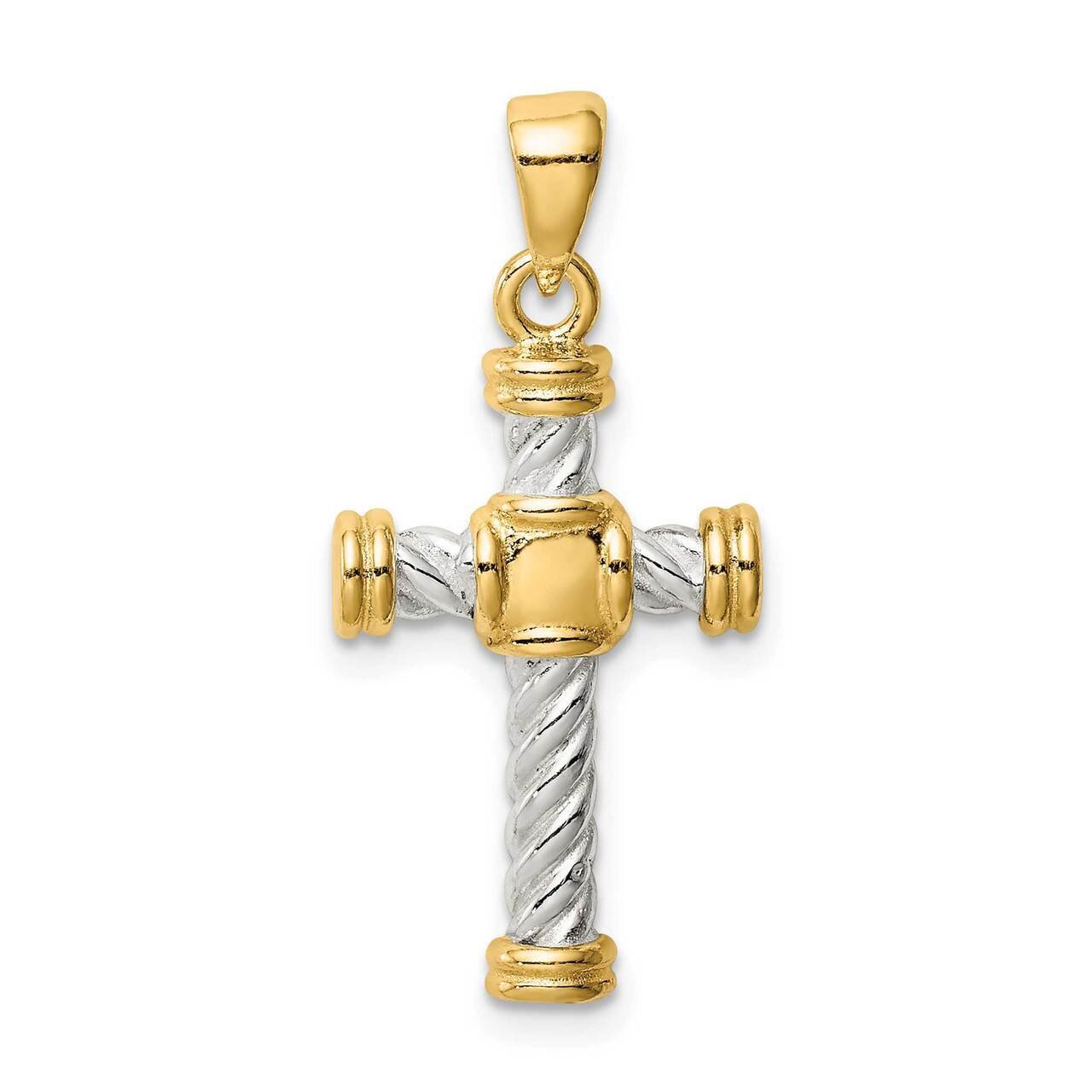 Gold Tone Twisted Cross Pendant Sterling Silver QC9690, MPN: QC9690, 883957953014