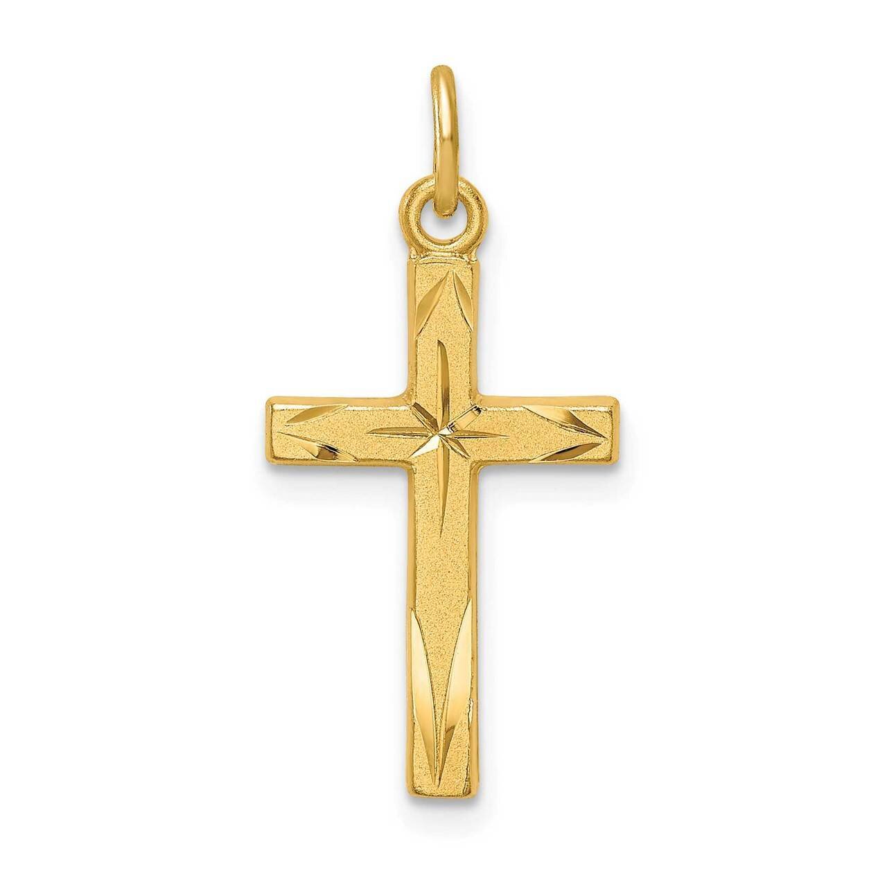 Gold Tone Diamond-Cut Cross Pendant Sterling Silver QC9692, MPN: QC9692, 886774089461